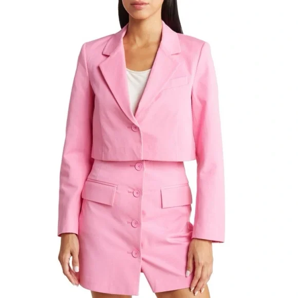 Derek Lam 10 Crosby Pink Courtney Cropped Blazer Size 8 - Picture 2 of 5